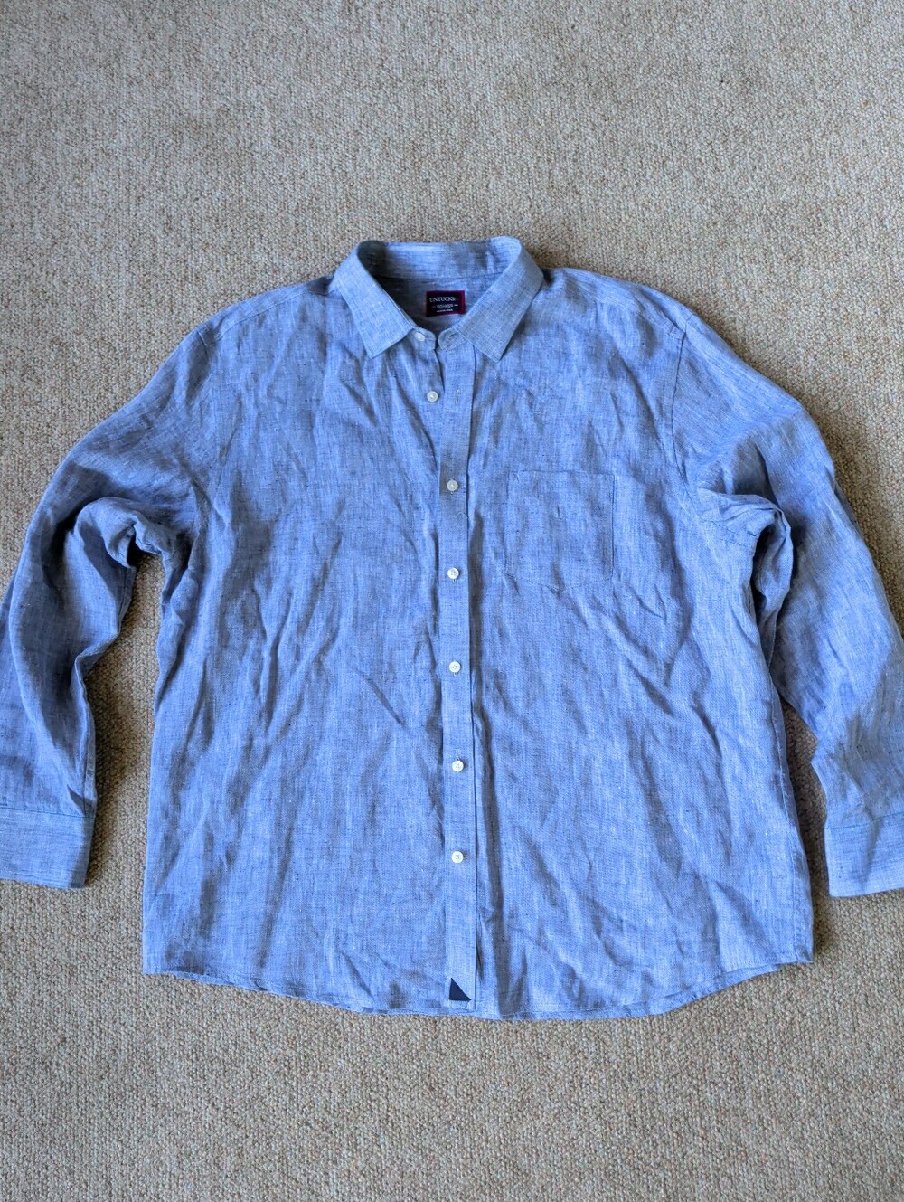 UNTUCKit Wrinkle-Resistant Linen Vin Santo Shirt Blue XXX-Large